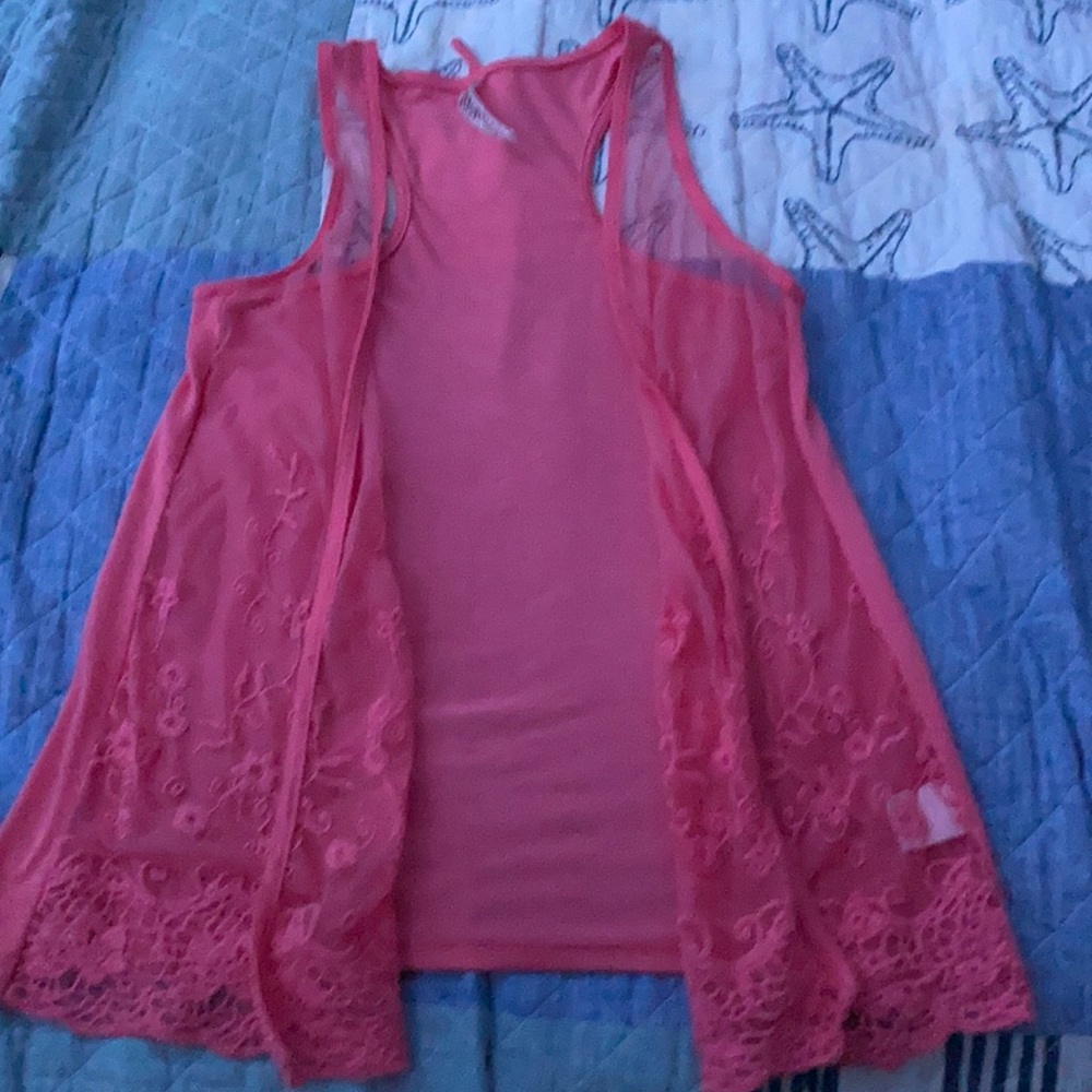 Orange Sleeveless Shawl